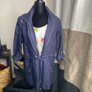 Navy Linen Blend Jacket Women’s Size M